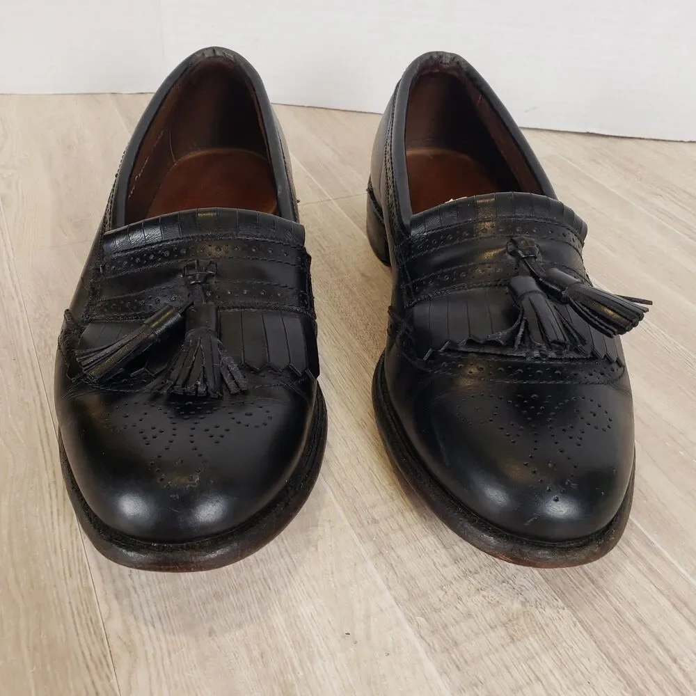 Allen Edmonds Bridgeton Shoes Mens 9.5B Black Leather Dress Tassels Loafers